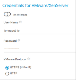 Credentials for VMware/XenServer